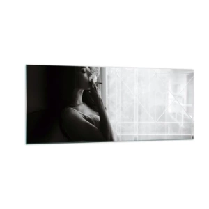 Schilderen op glas - Een sensueel moment - 100x40 cm