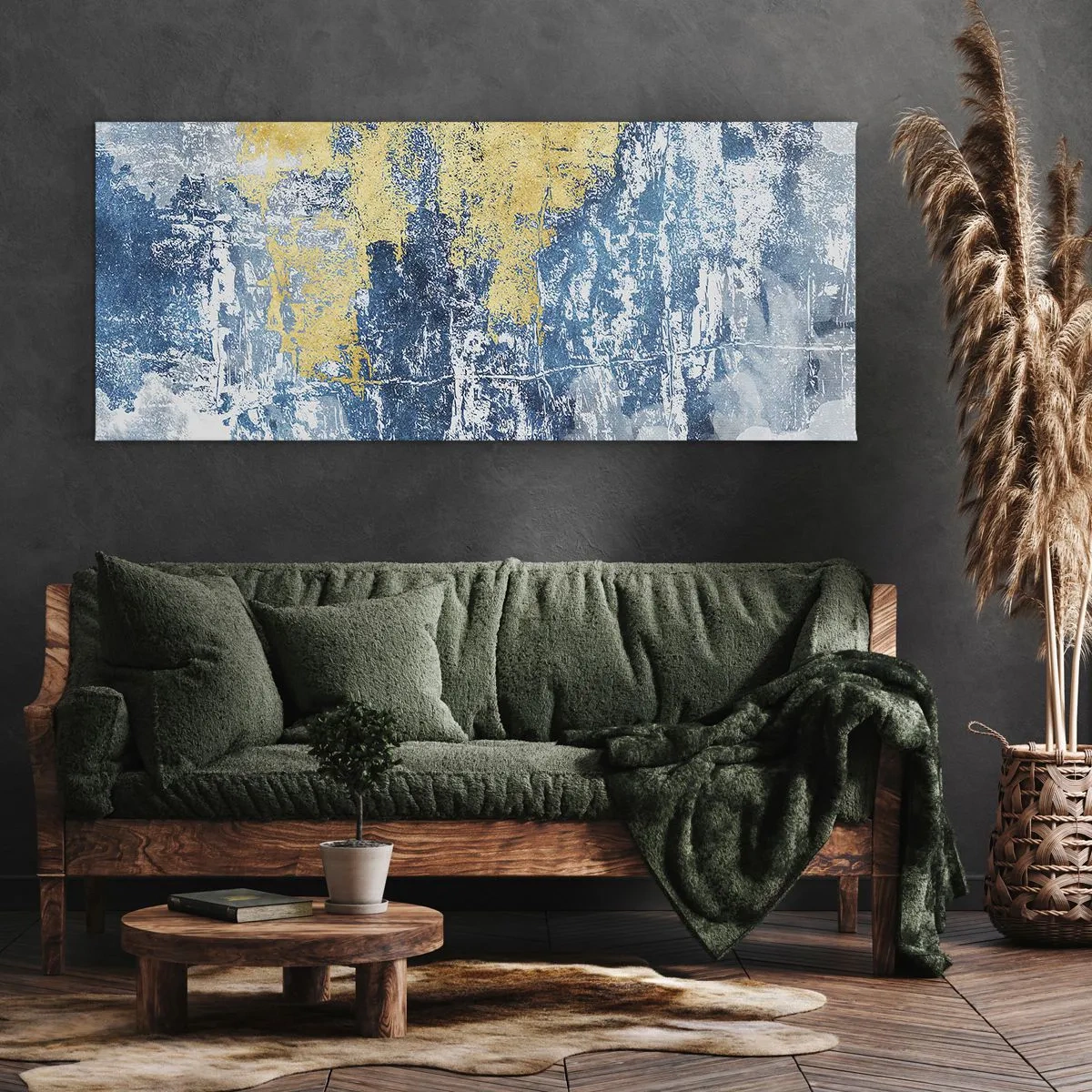Schilderen op canvas - Abstractie vol met weer - 120x50 cm