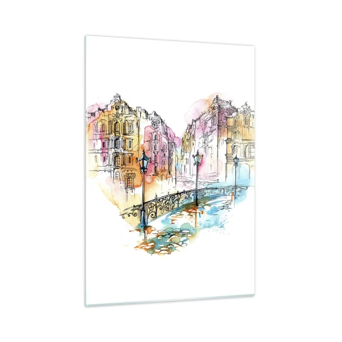 Schilderen op glas - Het hart van de stad - 50x70 cm
