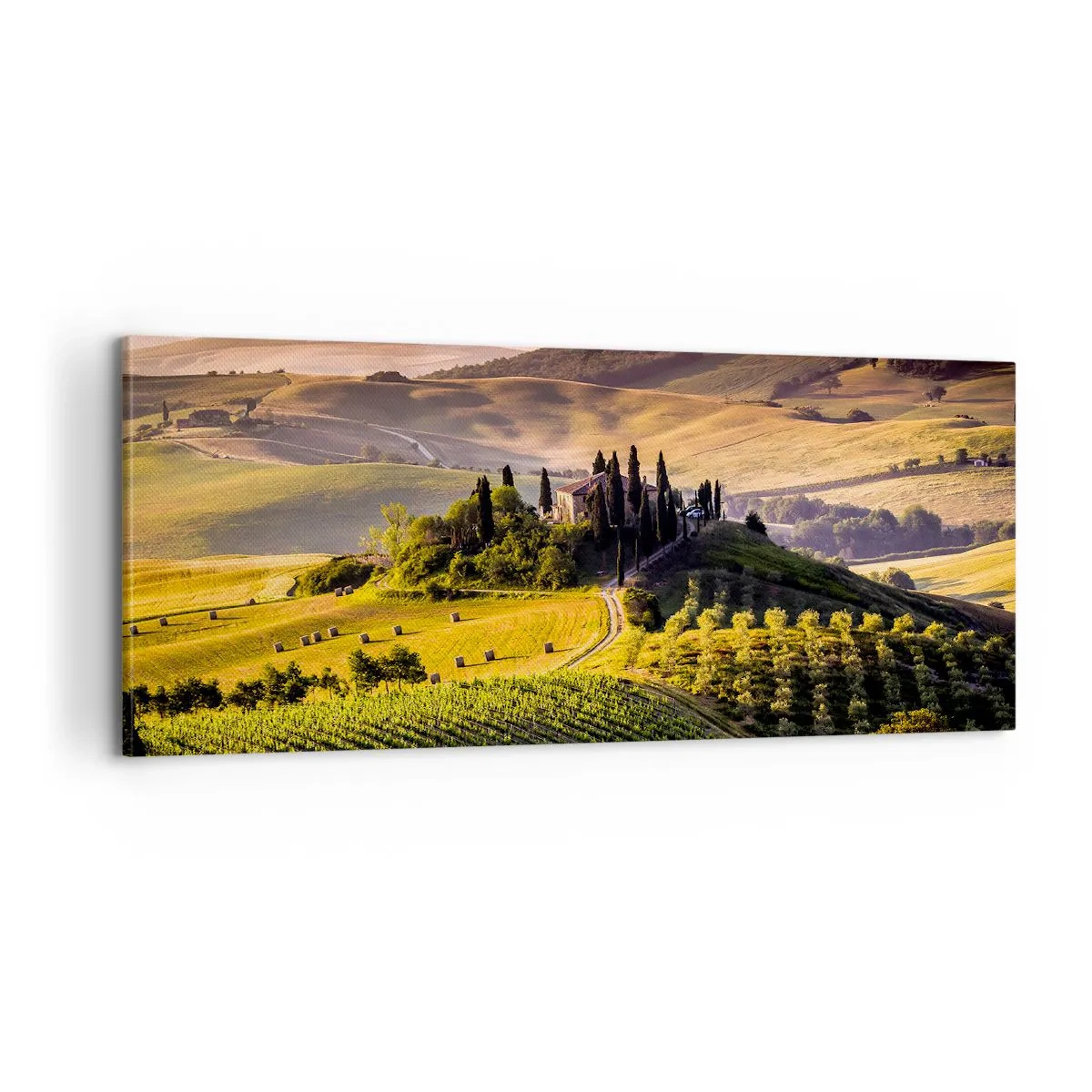 Schilderen op canvas - Arcadia - het Toscaanse landschap - 100x40 cm