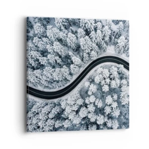 Schilderen op canvas - Door het winterbos - 40x40 cm