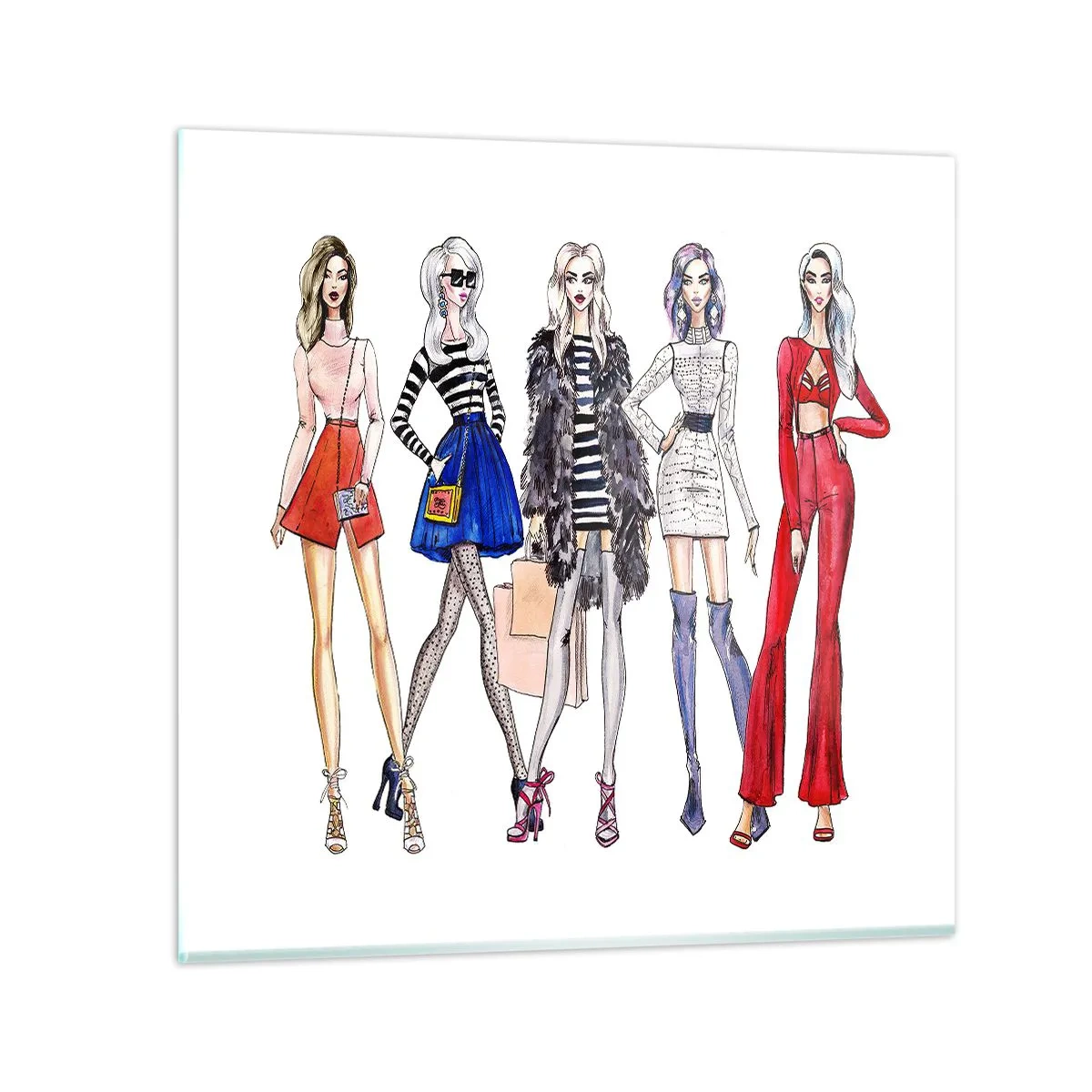 Schilderen op glas - Elke week Fashion Week - 30x30 cm