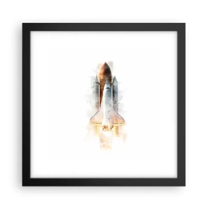 Poster in een zwarte lijst - Ontdekkingsreizigers, aan de slag - 30x30 cm