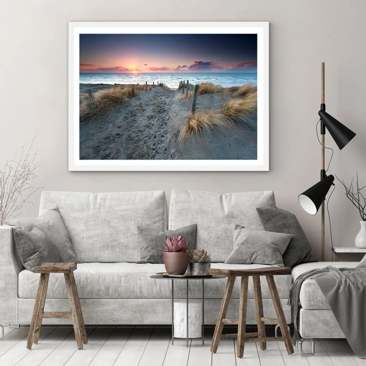 Poster in een witte lijst - Je liet een regenboog van licht stralend... - 100x70 cm