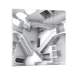 Schilderen op glas - De paradoxen van de ruimte - 60x60 cm