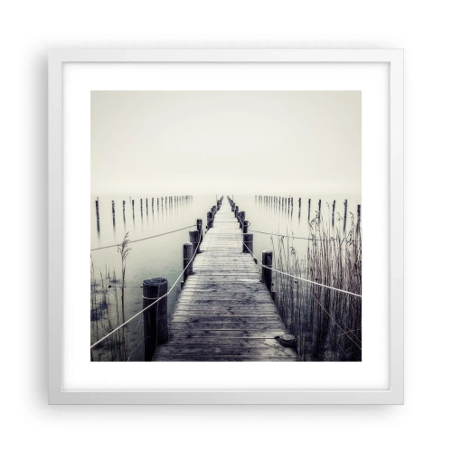 Poster in een witte lijst - Dompel jezelf onder in vrede - 40x40 cm