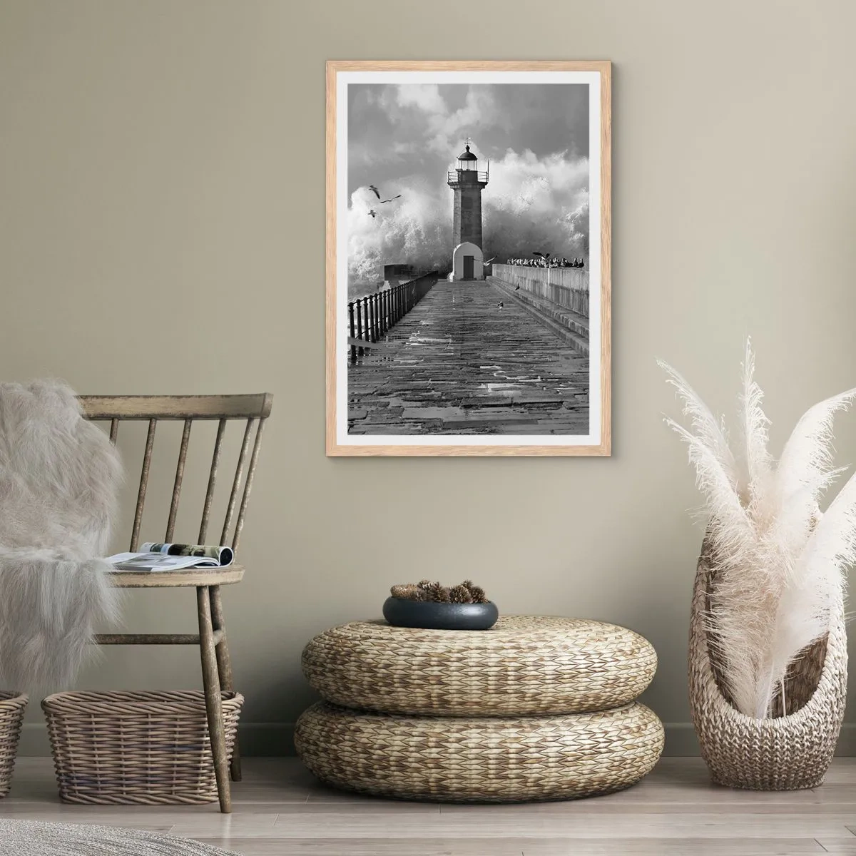 Een poster in een licht eiken lijst - Onbevreesd - 40x50 cm