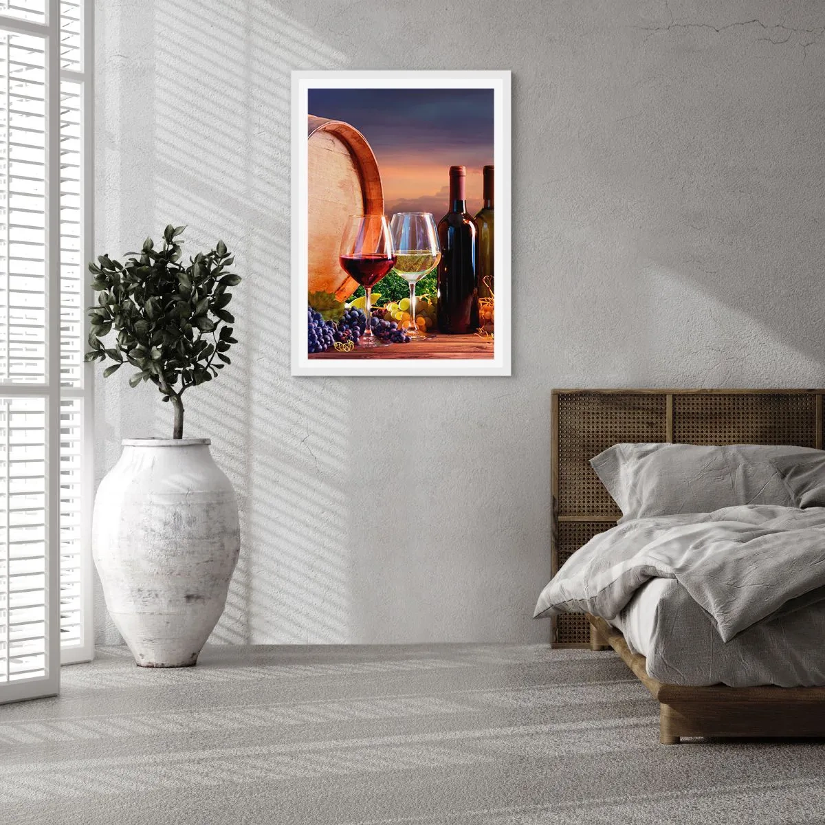 Poster in een witte lijst - Het leven smaakt hier - 70x100 cm