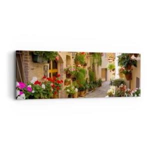 Schilderen op canvas - In de vloed van bloemen - 90x30 cm