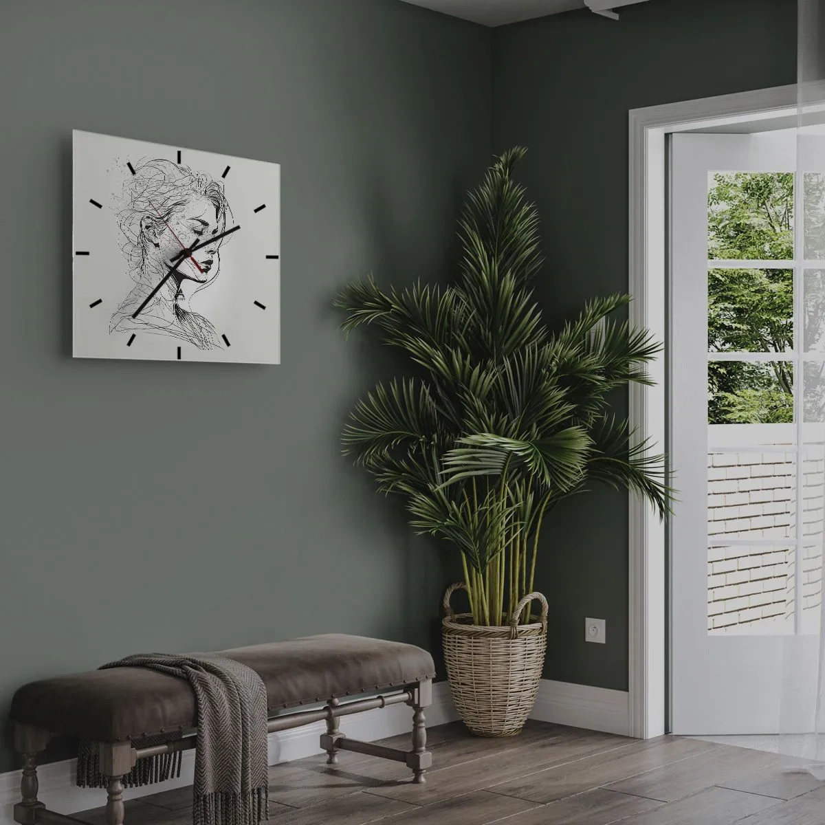 Wandklok - Klok - Portret in gedachten - 30x30 cm