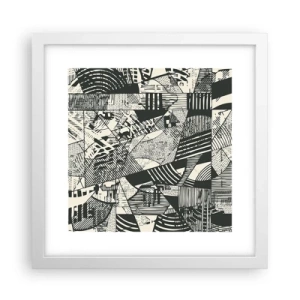 Poster in een witte lijst - De dynamiek van nu - 30x30 cm
