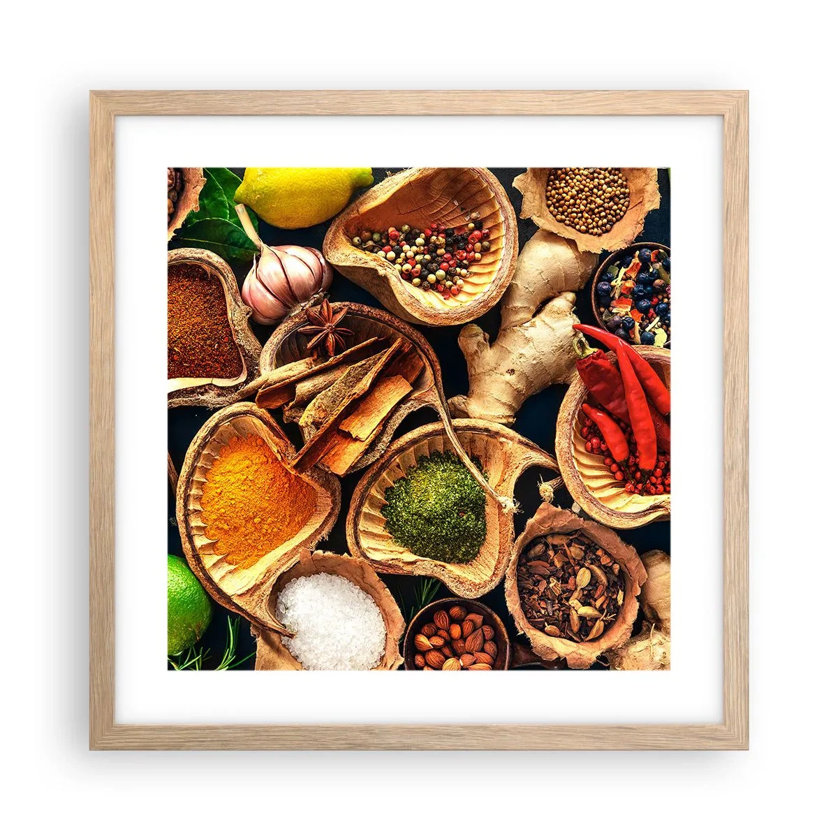 Een poster in een licht eiken lijst - Neem wat je wilt - 40x40 cm