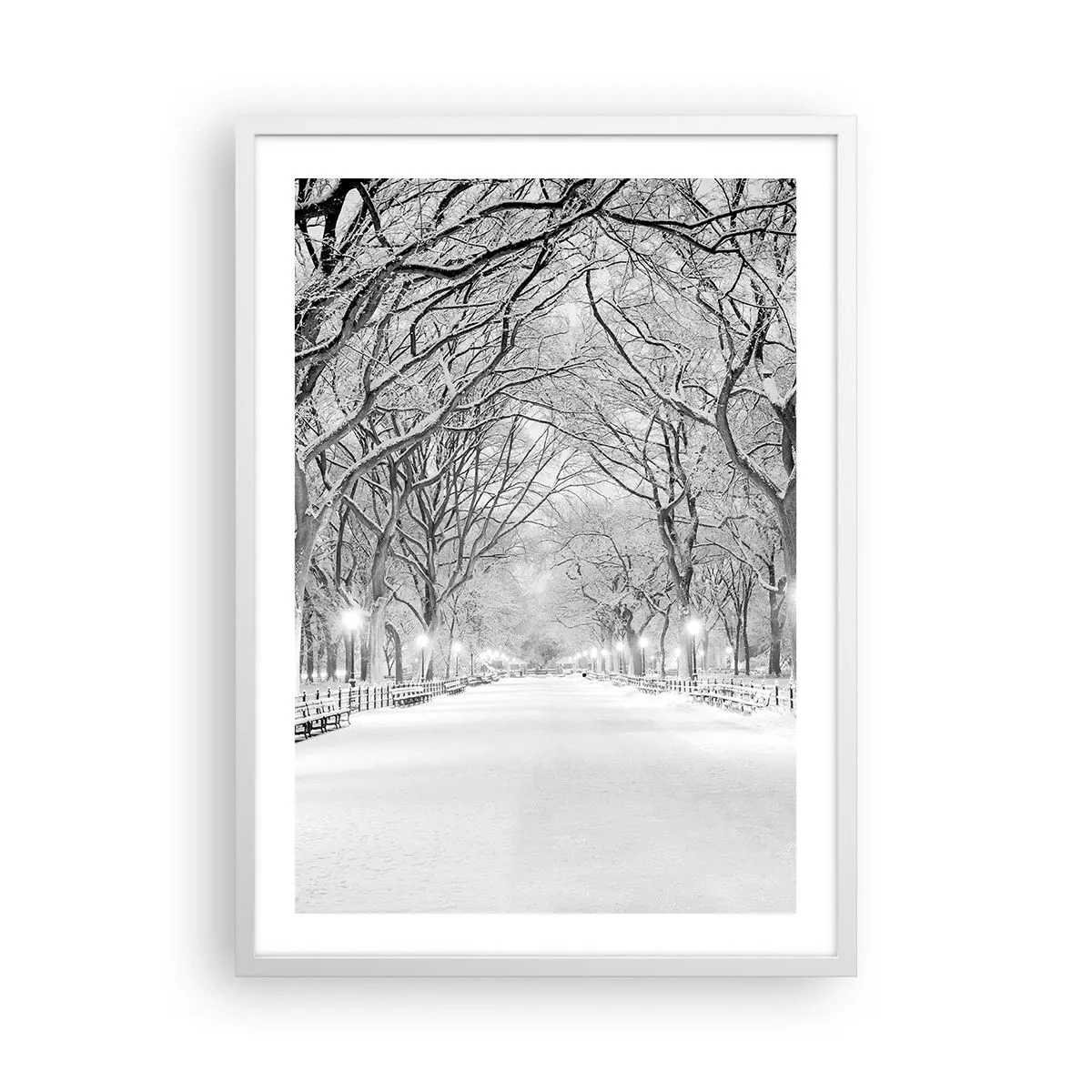 Poster in een witte lijst - Vier seizoenen - winter - 50x70 cm