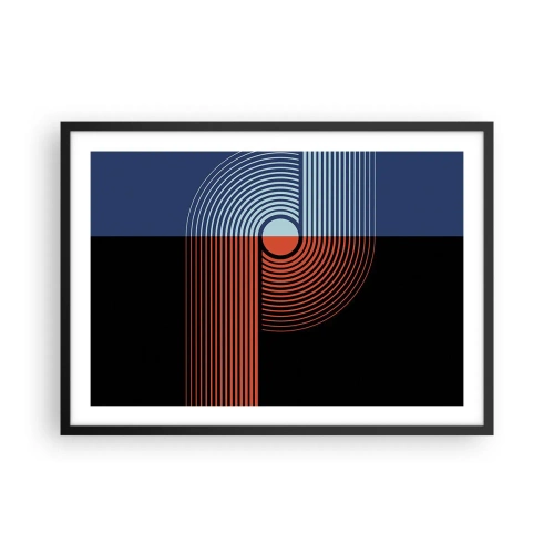 Poster in een zwarte lijst - In een geometrische omhelzing - 70x50 cm