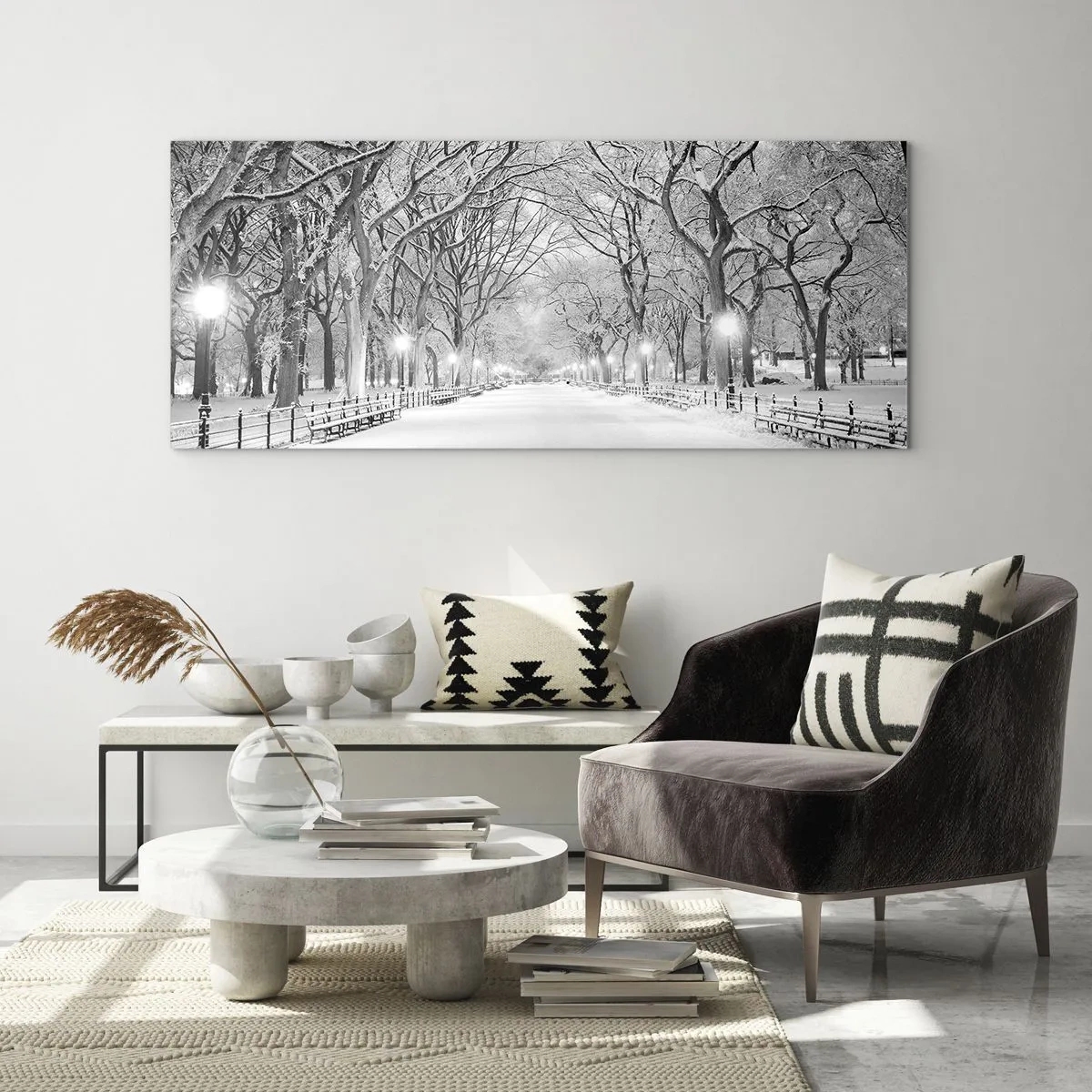 Schilderen op glas - Vier seizoenen - winter - 100x40 cm