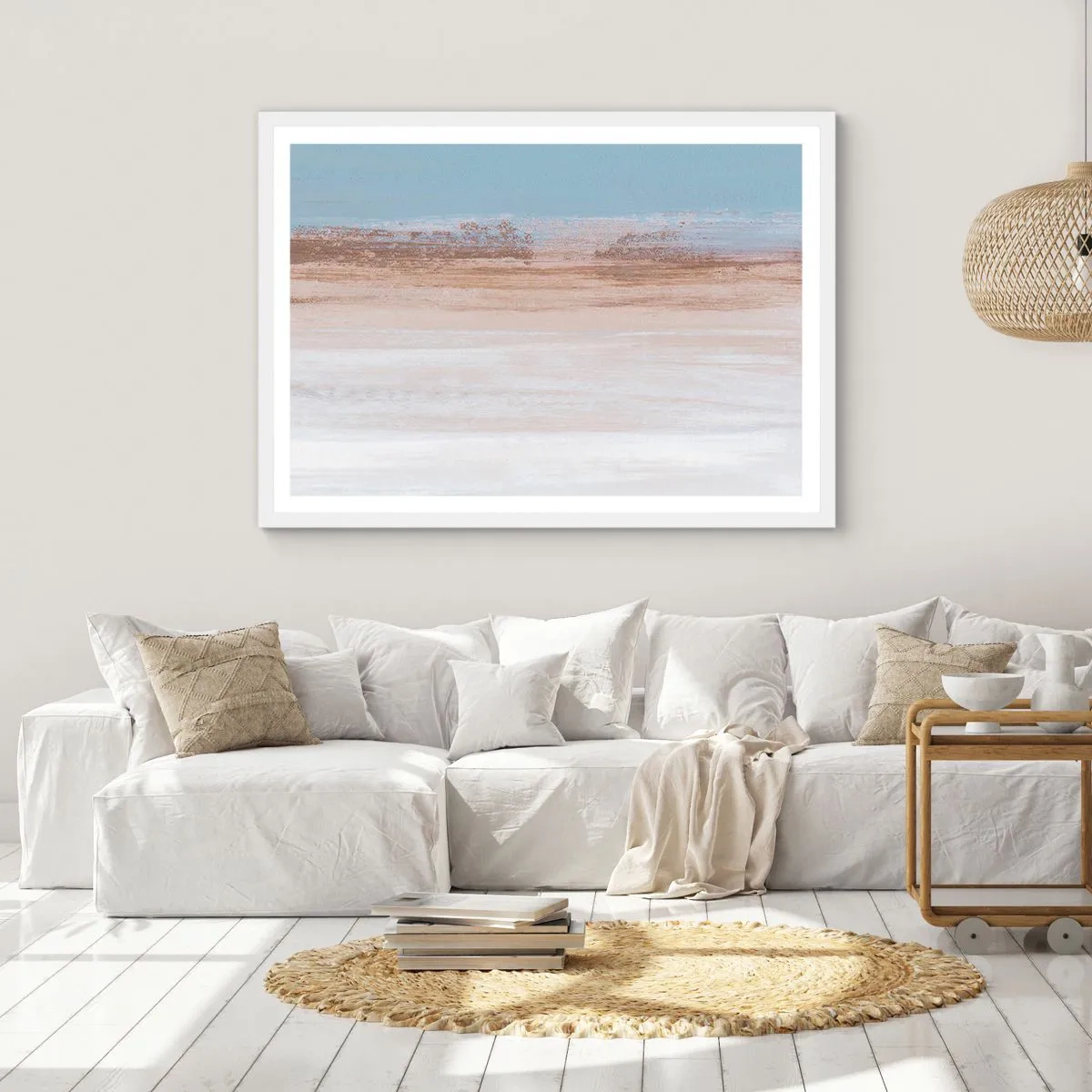 Poster in een witte lijst - Dubbelzinnig landschap - 70x50 cm
