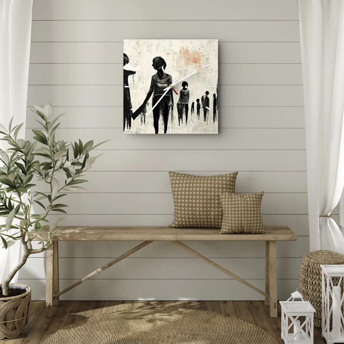 Wandklok - Klok - Tegen eenzaamheid - 40x40 cm