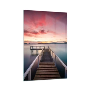 Schilderen op glas - De zachte vlam van de avond - 70x100 cm