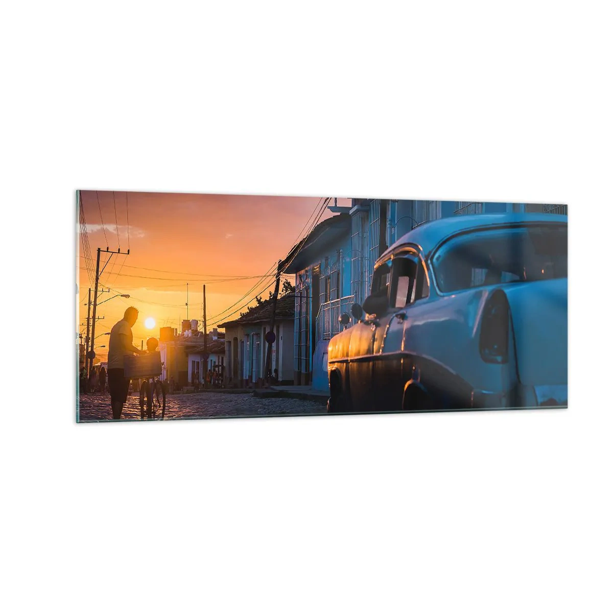 Schilderen op glas - De tijd vertraagt hier - 100x40 cm