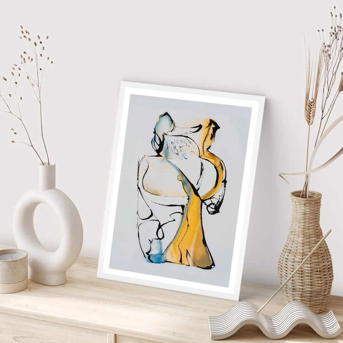 Poster in een witte lijst - Glazen abstractie - 70x100 cm