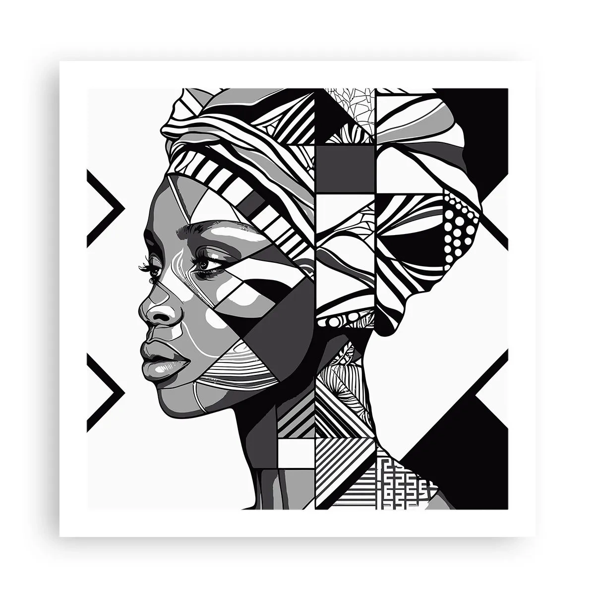 Poster - Etnisch portret - 60x60 cm