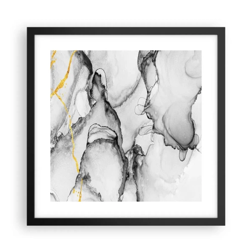 Poster in een zwarte lijst - Compositie met een gouden motief - 40x40 cm