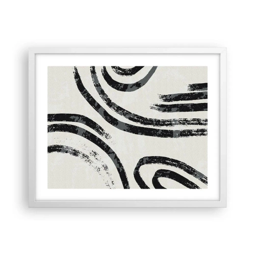 Poster in een witte lijst - Half gestopt - 50x40 cm