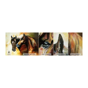 Fotobehang Monster Premium Canvas - Twee keer zo sierlijk - Dieren, Paarden, Natuur - 100x30 cm