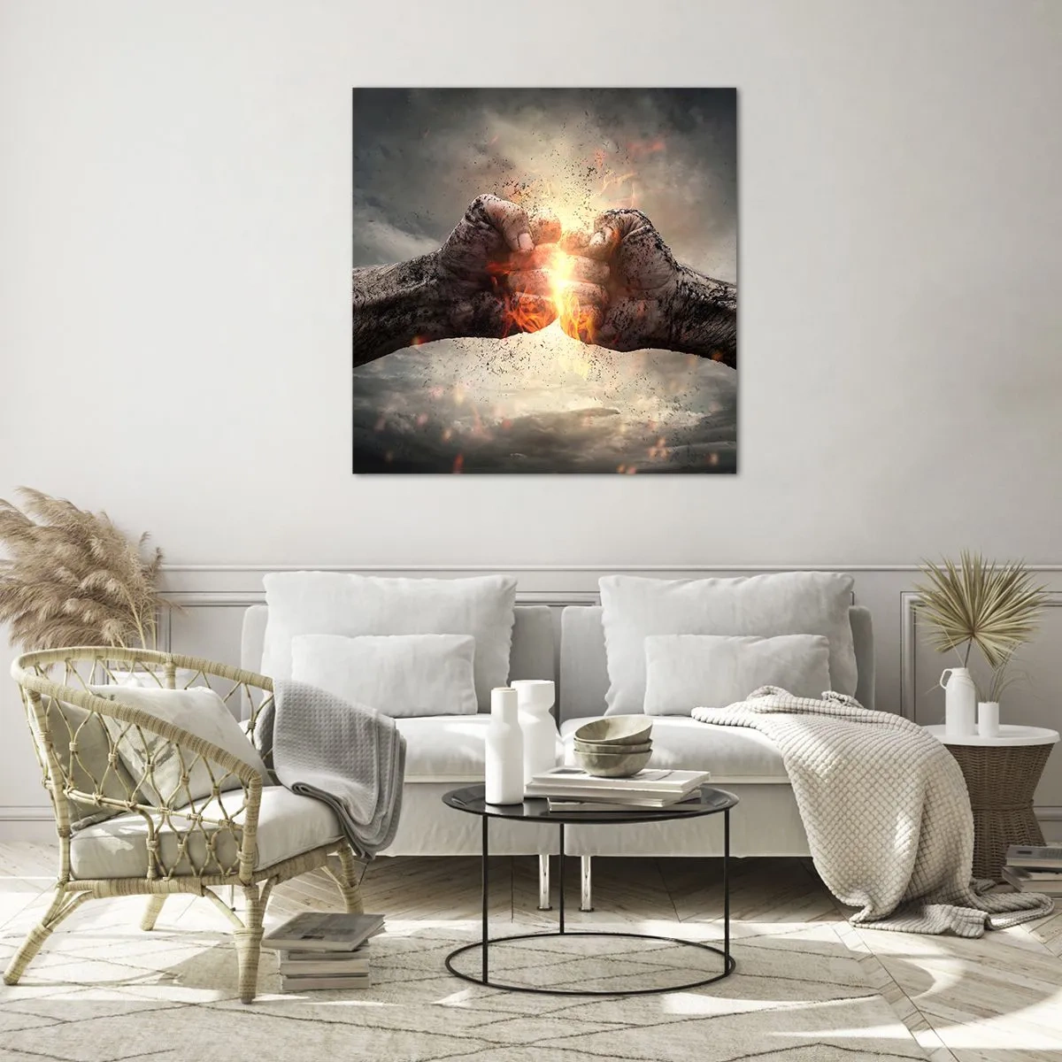 Schilderen op glas - Sta op voor een gevecht - 70x70 cm