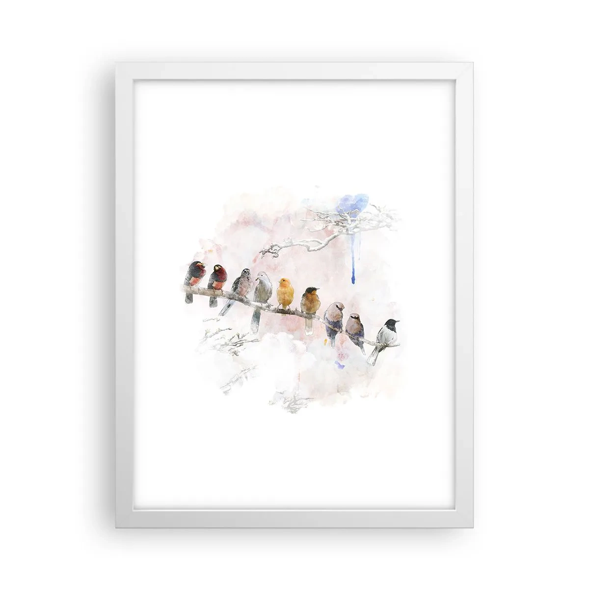 Poster in een witte lijst - Gevleugelde ontmoeting - 30x40 cm