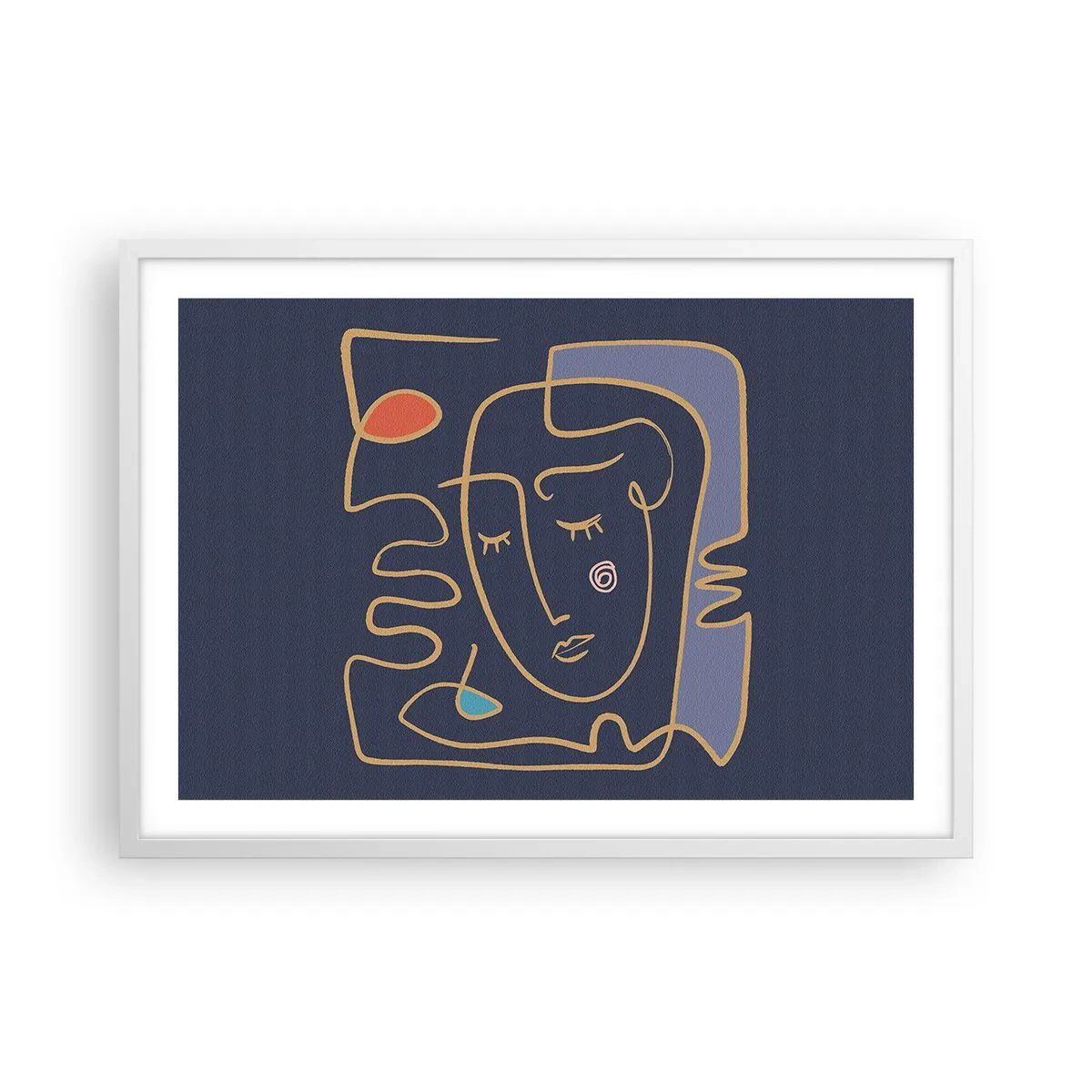 Poster in een witte lijst - In nadenken - 70x50 cm