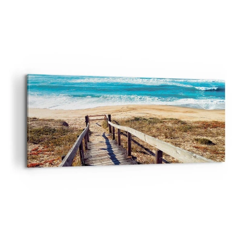 Schilderen op canvas - Loop maar! - 100x40 cm