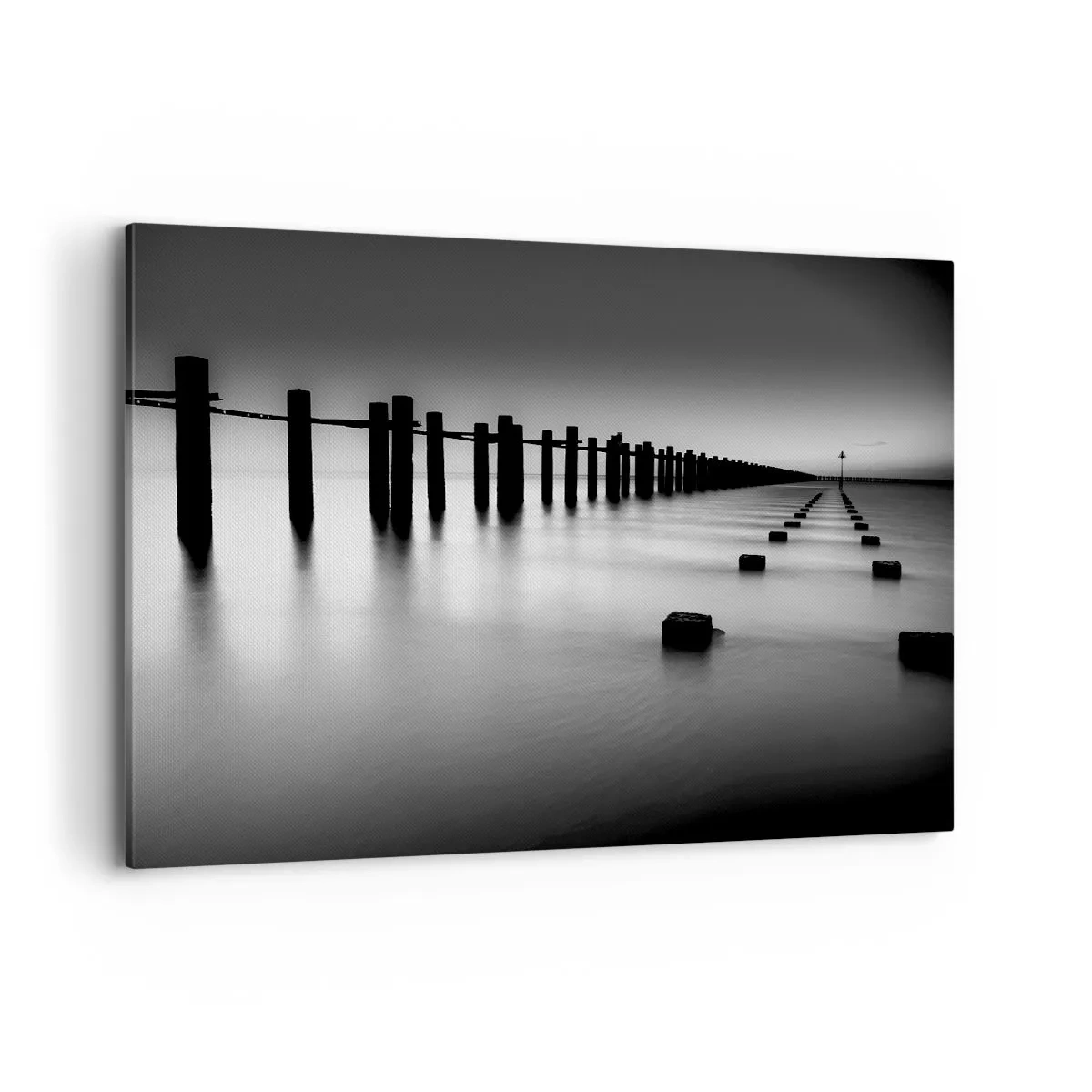 Schilderen op canvas - Grijze verte in de mist - 120x80 cm