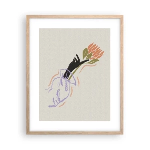 Een poster in een licht eiken lijst - Zusterlijke aanraking - 40x50 cm