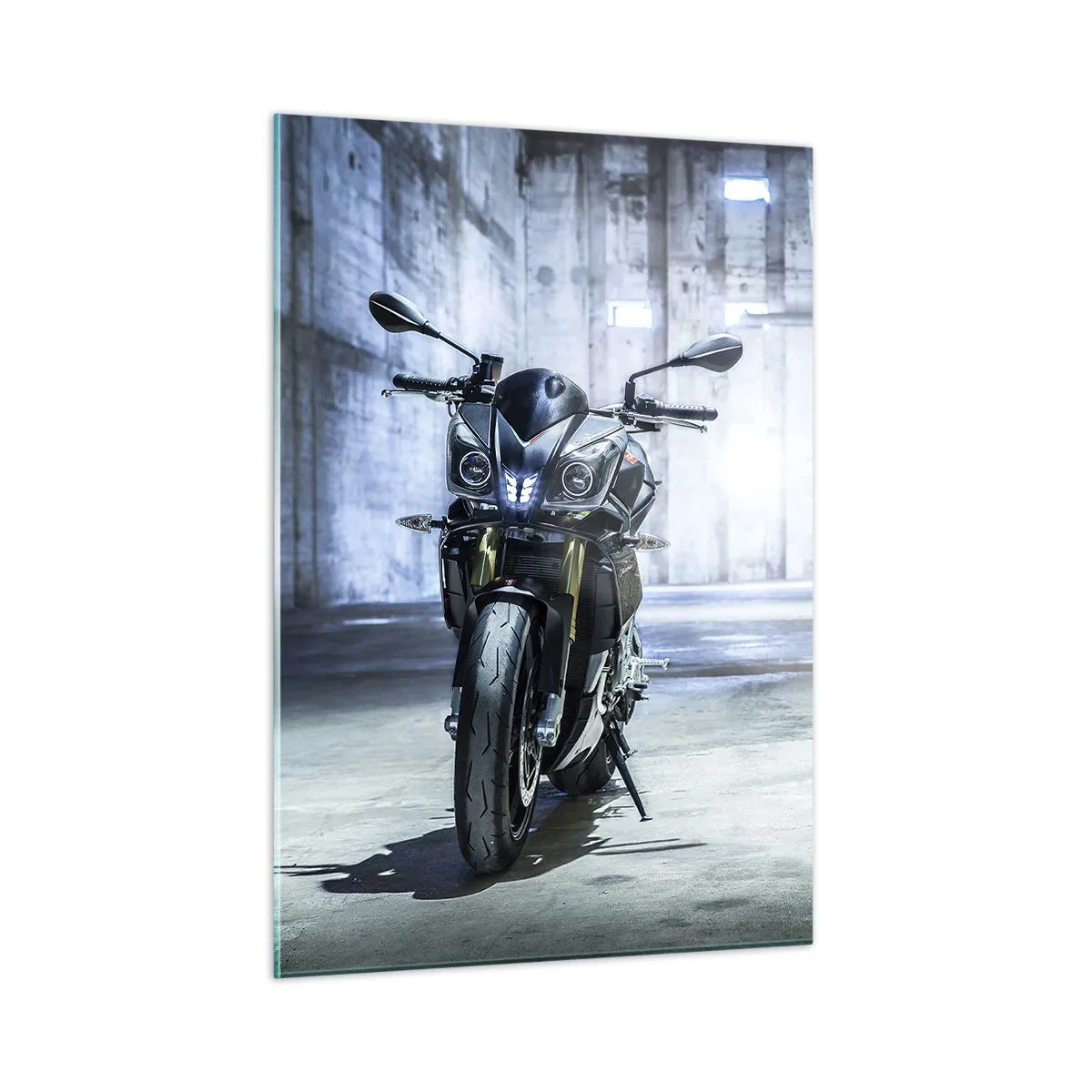 Schilderen op glas - Voordat de motor brult - 50x70 cm