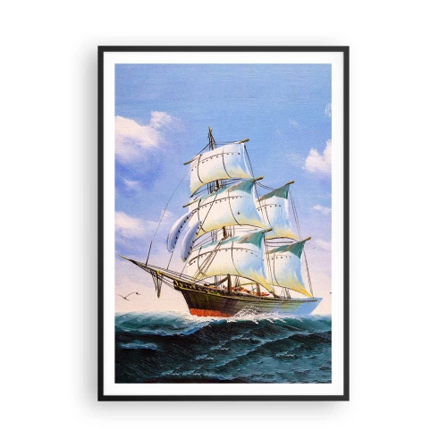 Poster in een zwarte lijst - Trots met de wind - 70x100 cm