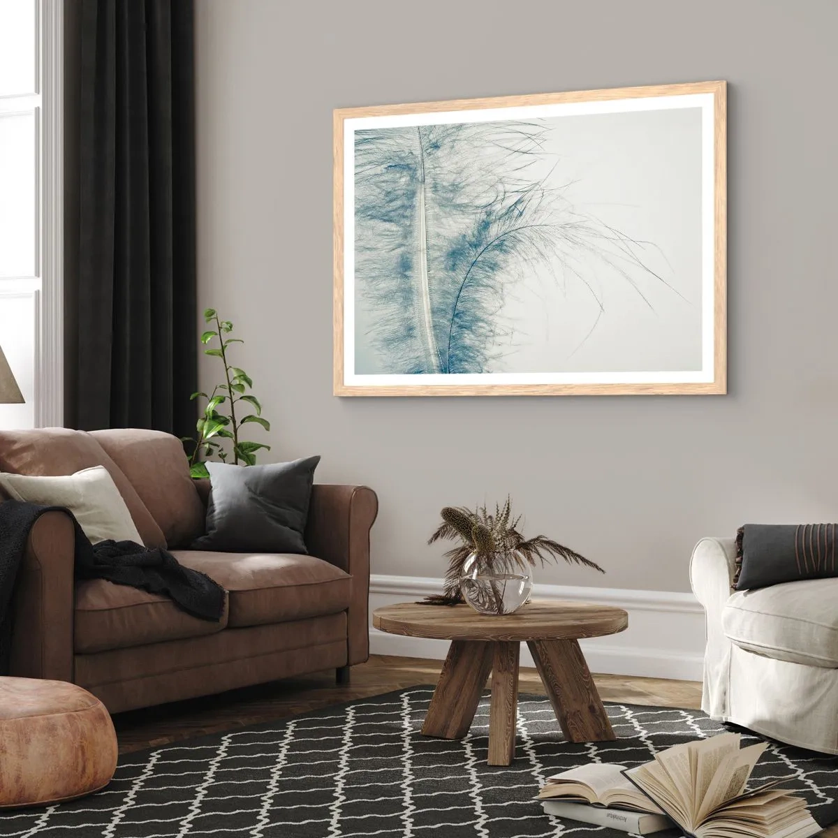 Een poster in een licht eiken lijst - Het gefluister van de natuur - 70x50 cm