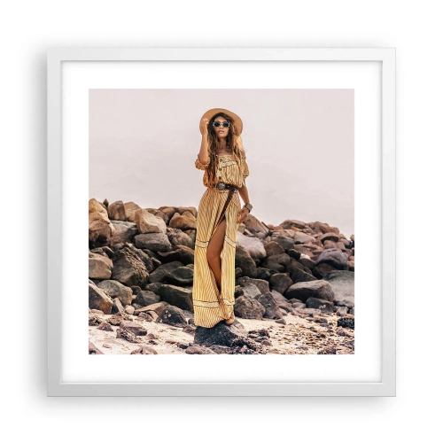 Poster in een witte lijst - De magie van stenen - 40x40 cm