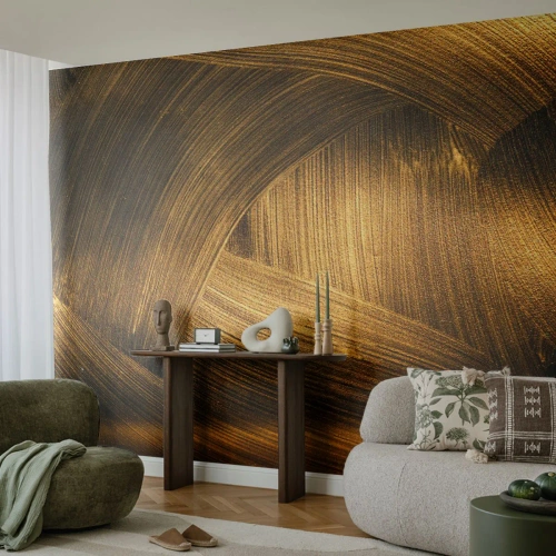 Zelfklevend Fotobehang Deluxe Sticker - In een gouden doolhof - Abstractie, Deel, Goud - 450x315 cm
