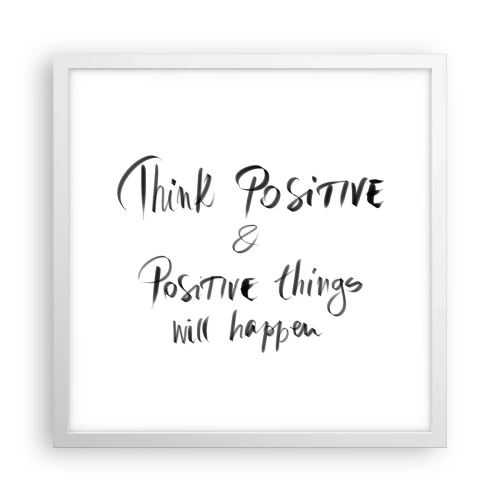 Poster in een witte lijst - Hoe leef je het leven? - 40x40 cm