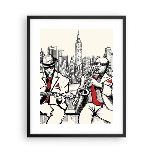 Poster in een zwarte lijst - Improvisatie van New York - 40x50 cm
