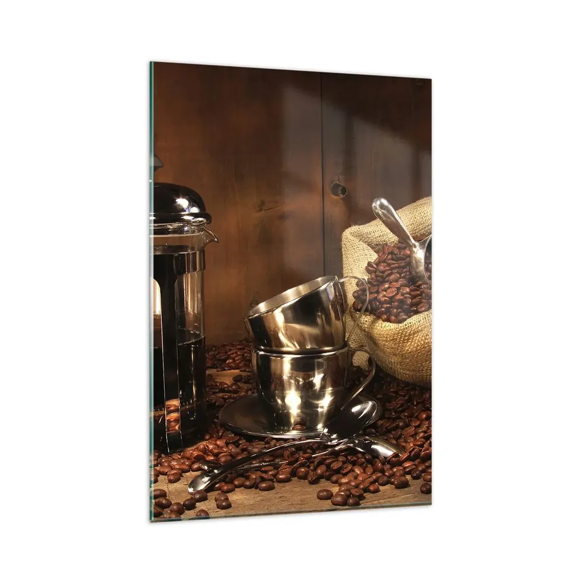 Schilderen op glas - De charme van koffie - aroma en smaak - 80x120 cm