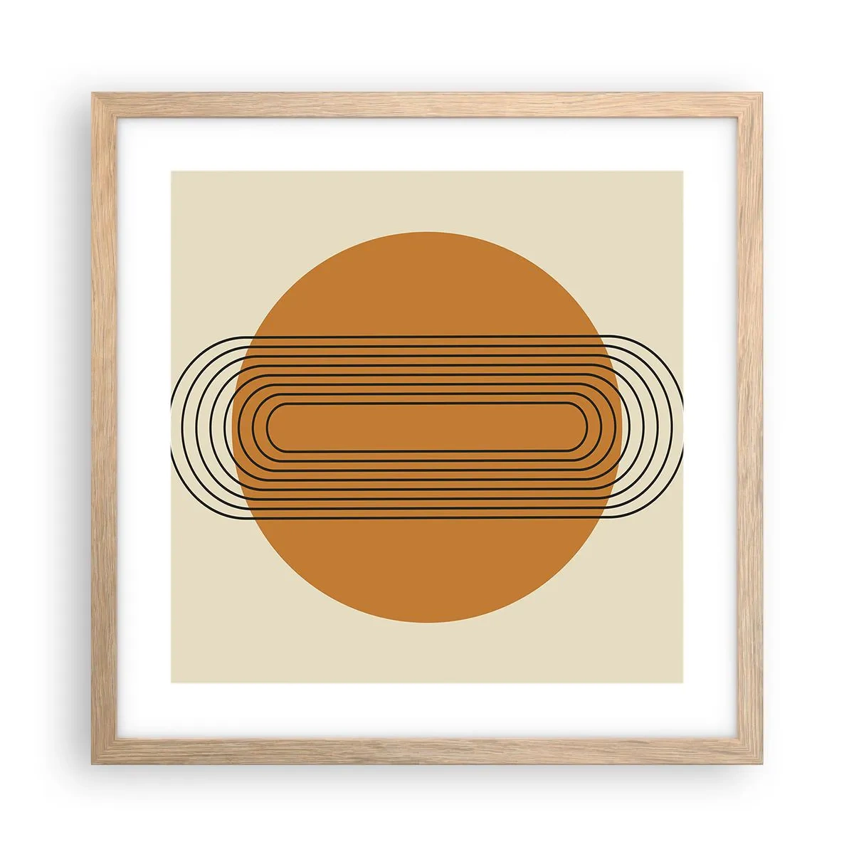 Een poster in een licht eiken lijst - Perfect plan - 40x40 cm