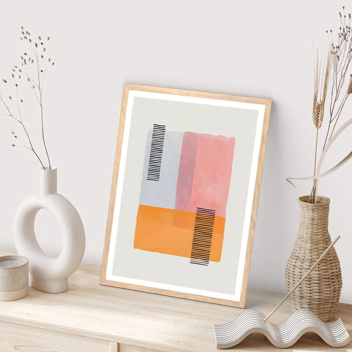 Een poster in een licht eiken lijst - Van hoek tot hoek - 70x100 cm