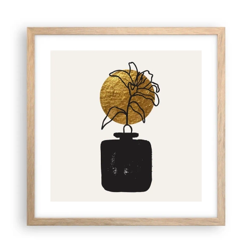 Een poster in een licht eiken lijst - Schoonheid is goud waard - 40x40 cm