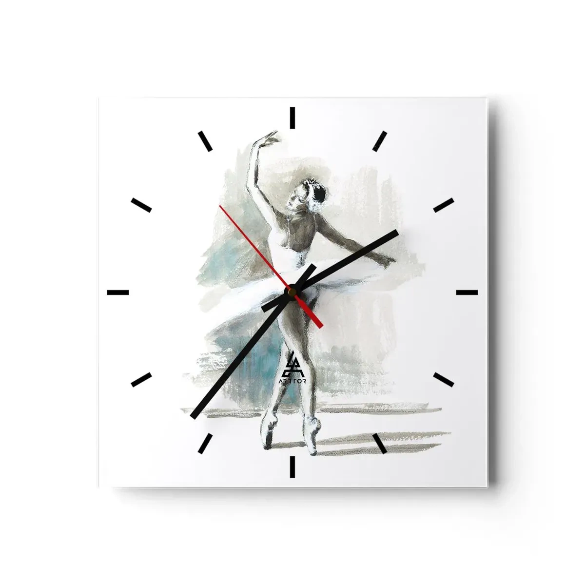 Wandklok - Klok - Betoverd in een zwaan - 30x30 cm