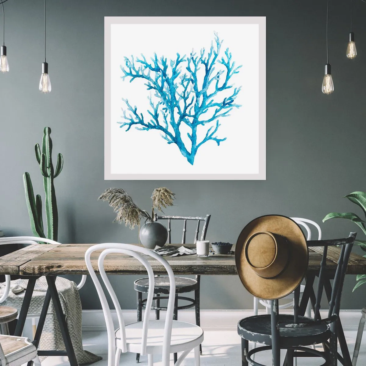 Poster - Nautische filigraan - 60x60 cm