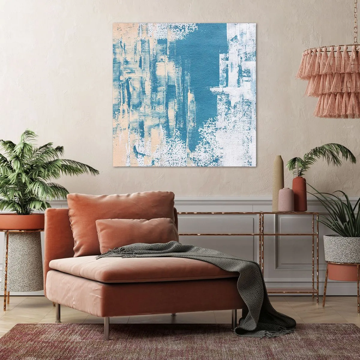 Schilderen op canvas - Door een ijspegel - 50x50 cm