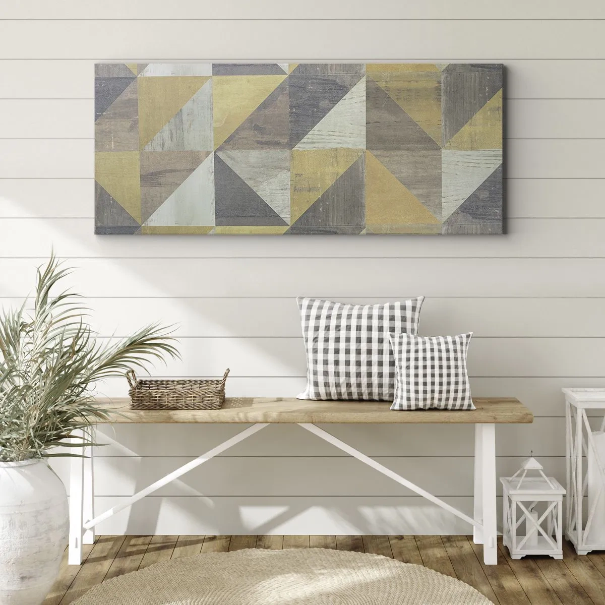 Schilderen op canvas - Op de hoek van de driehoek - 160x50 cm