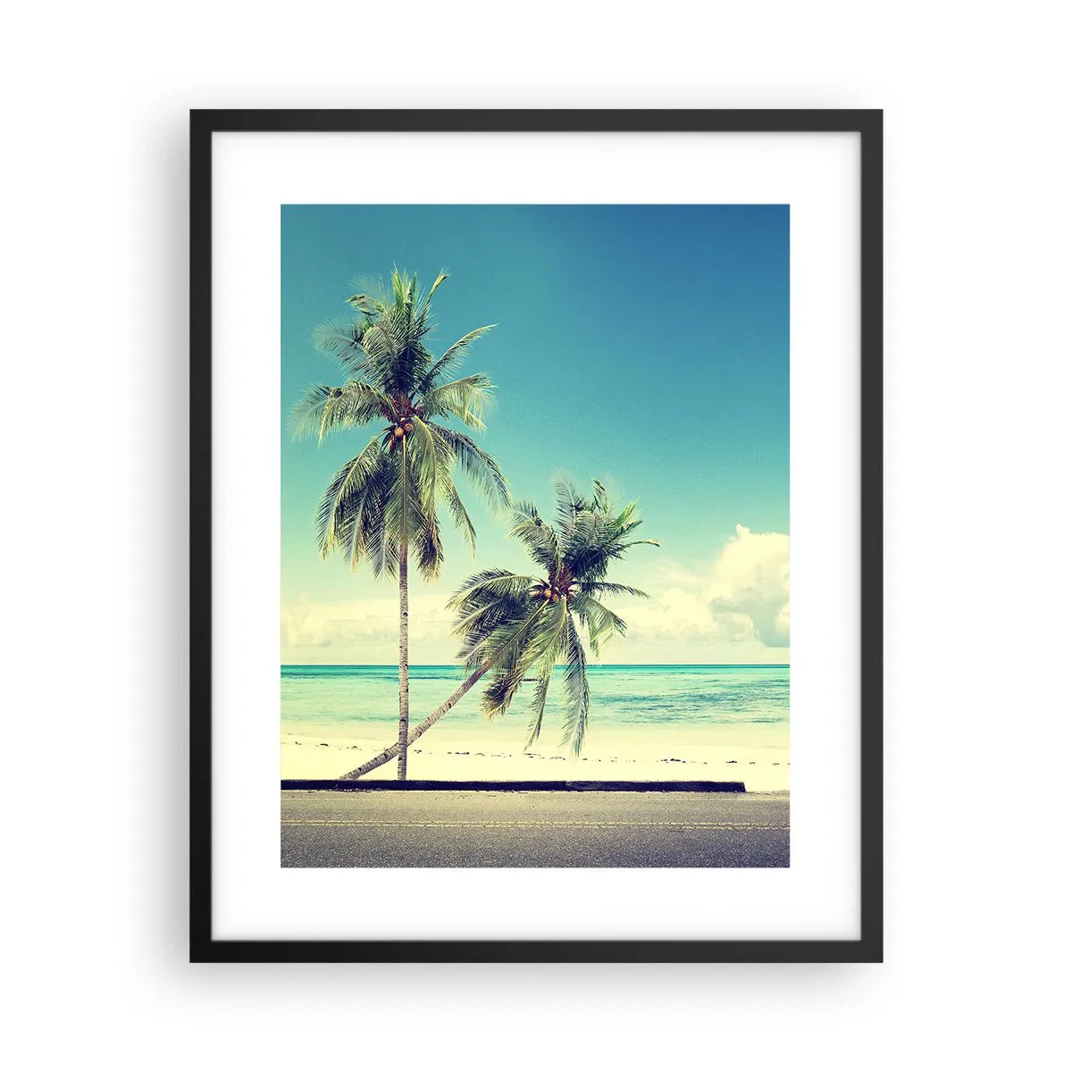 Poster in een zwarte lijst - Tijd om aan je vakantie te beginnen. - 40x50 cm